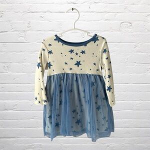 Hanna Andersson Moon & Back // Long Sleeve Blue Star Tulle Cotton Dress